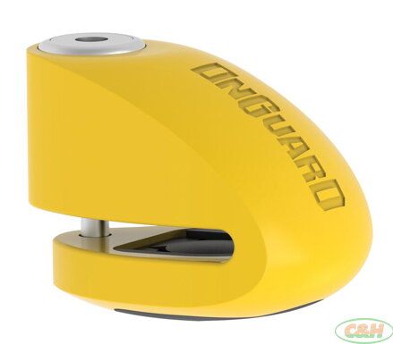 zámek ONGUARD diskový s alarmem pin 6 mm žlutý