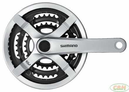 kliky SHIMANO Tourney FC-TY501-S 170mm 42-34-24 zubů, stříbrné s krytem, v krabičce